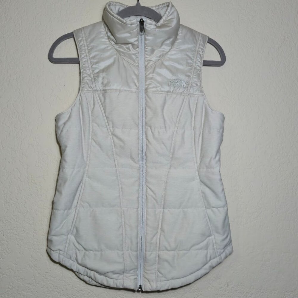 The North Face Ivory Puffer Vest Women’s Small P Full Zip Quilted